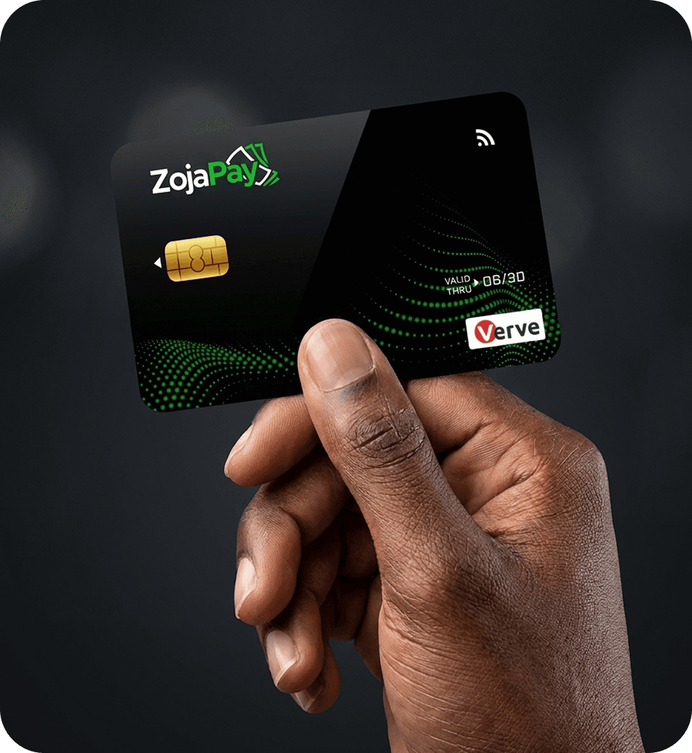 hand holding zoja pay atm card